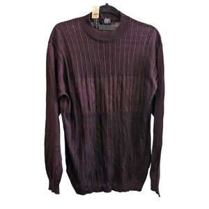Domani Platinum men Burgundy‎ light weight long sleeve shirt/Sweater Sz Large
